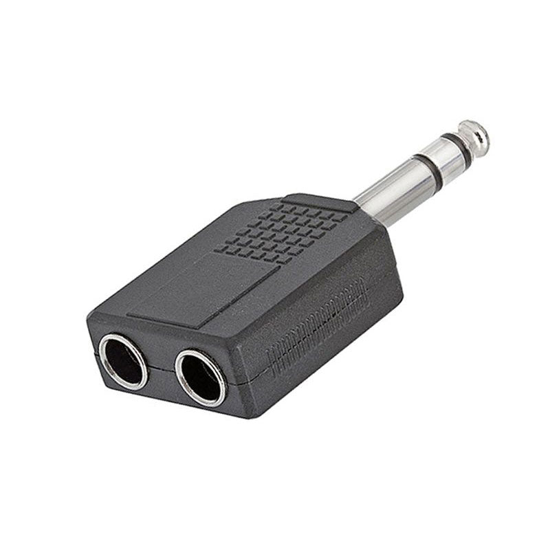 1/4 6.35mm Mono Male To 2X 6.35 mm Female Audio Connector Adapter Splitter&quot;