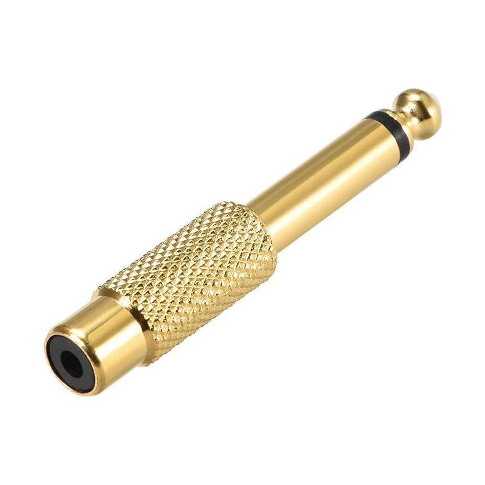 1/4 6.35mm Mono Male To RCA Female Audio Connector Adapter GOLD Plated"