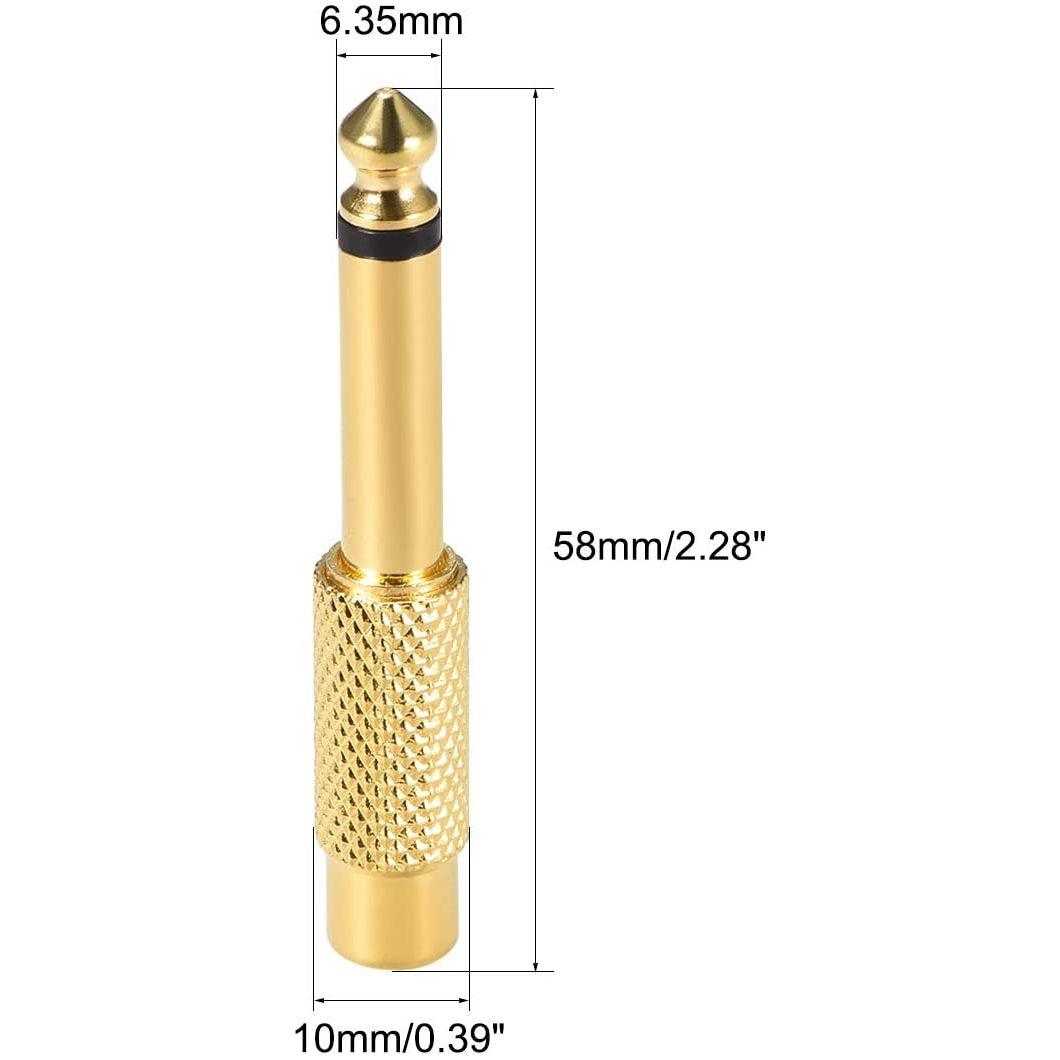 1/4 6.35mm Mono Male To RCA Female Audio Connector Adapter GOLD Plated"
