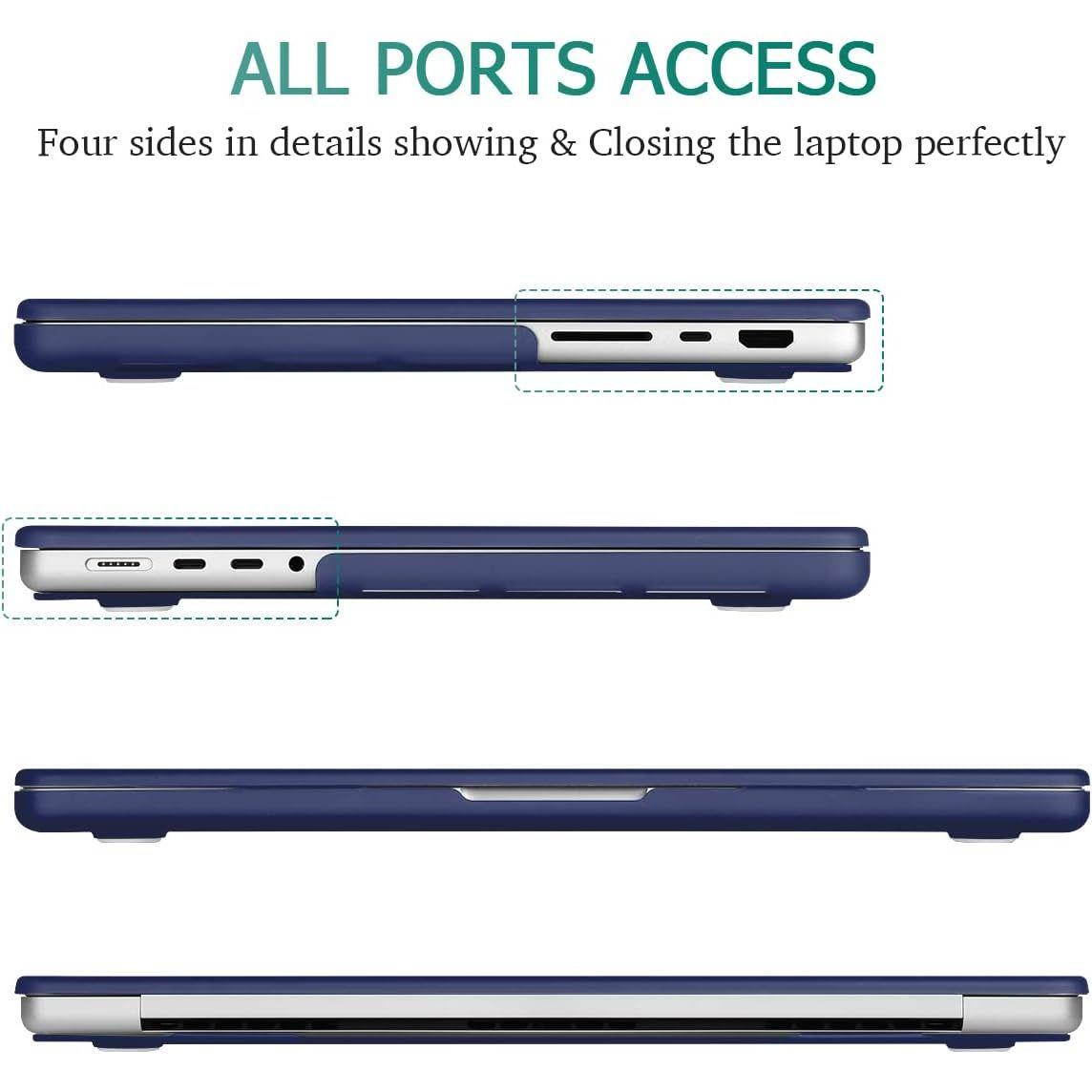 Suitable for MacBook Pro 14 Max Inch Case 2023 2022 2021 M2 A2779 M1 A2442 Hardshell Case Keyboard Cover Blue