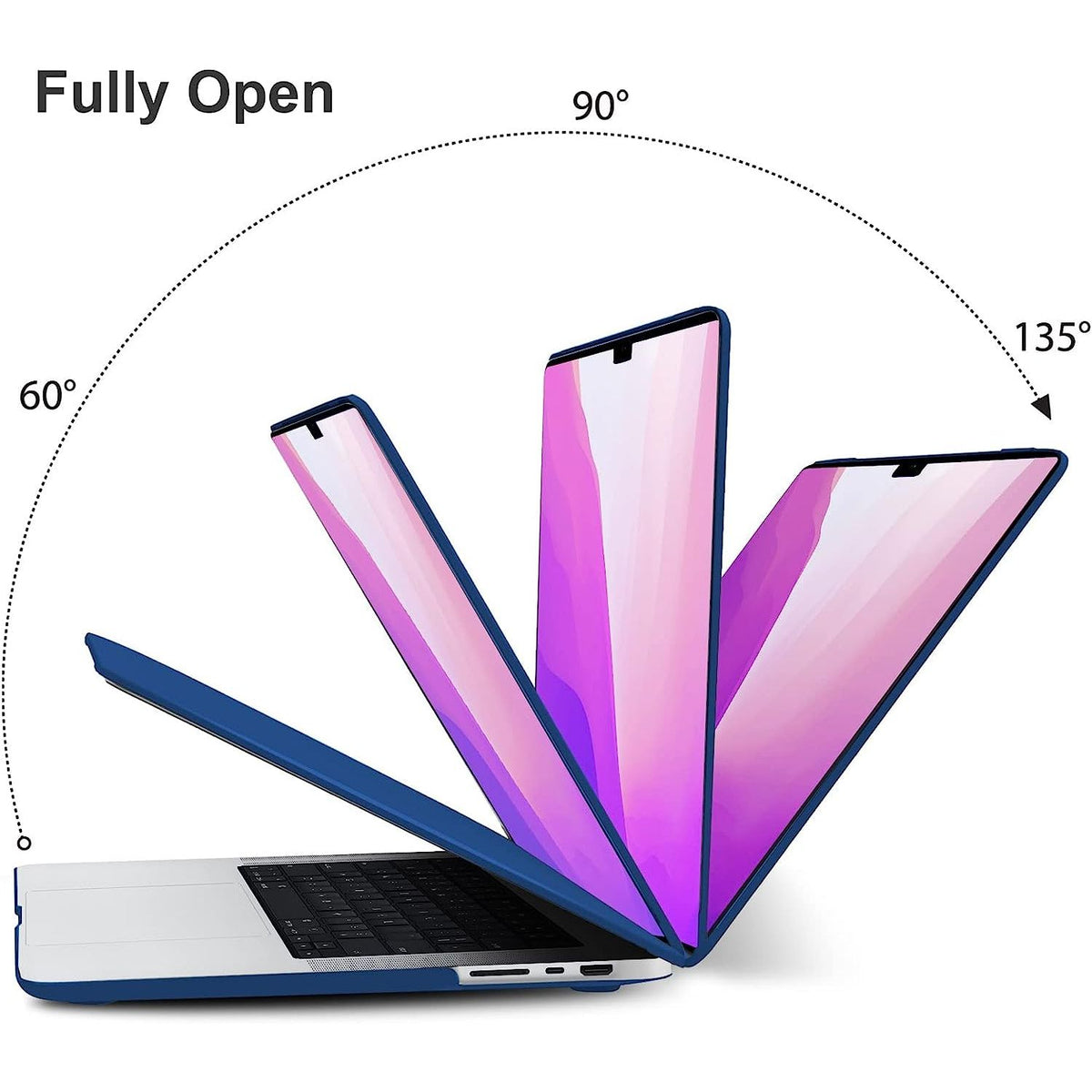 Suitable for  MacBook Pro 16 inch Case 2023 2022 2021 M2 A2780 A2485 M1 Pro/Max Hard Shell Case Keyboard Cover Blue