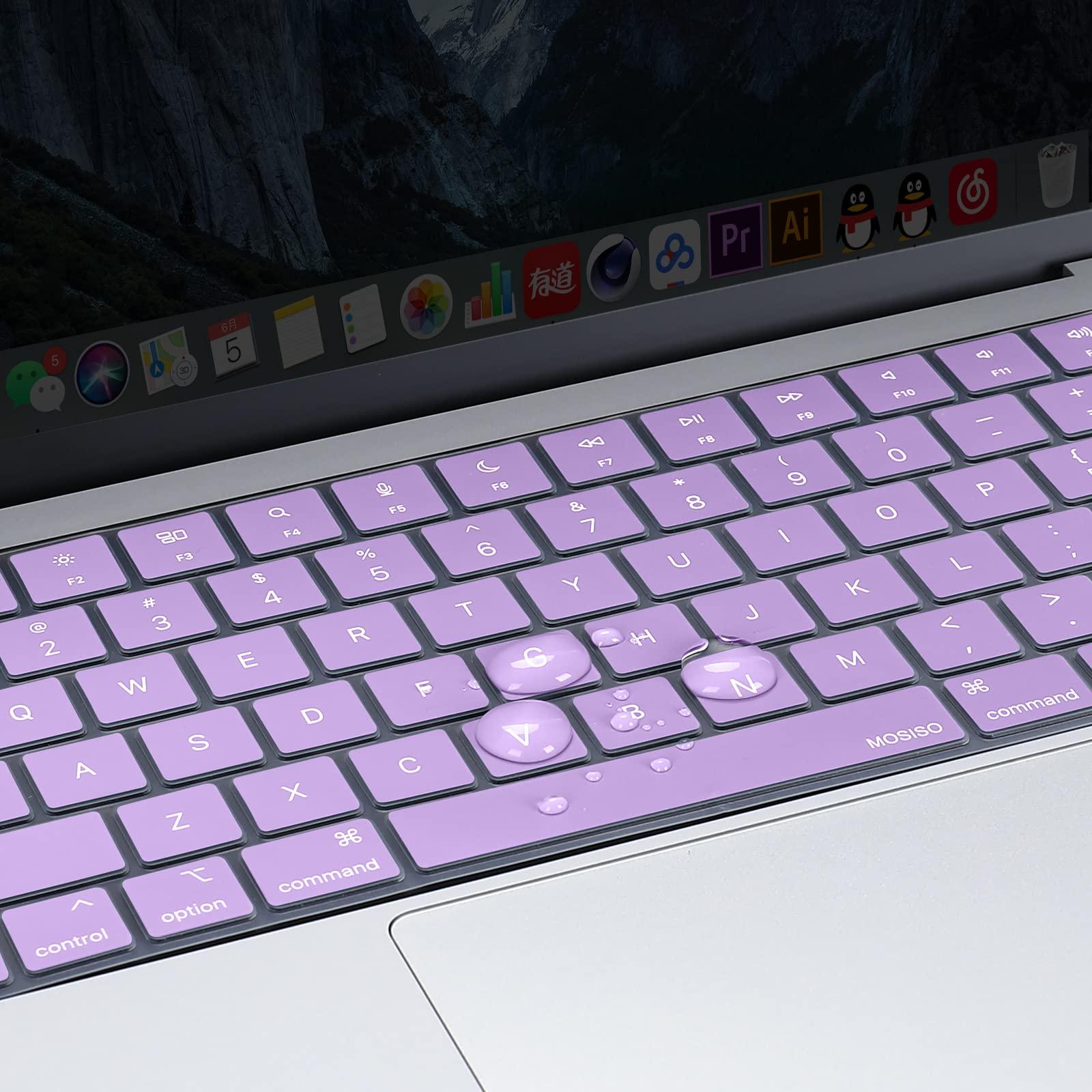 Keyboard Cover Skin For MacBook Air Pro 13 13.6 14 15.3 16 A2442 A2779 A2485 A2780 A2681 A2941 M1 M2 2021 to 2023 purple