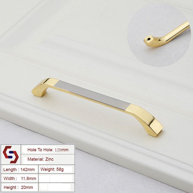 Zinc Kitchen Cabinet Handles Bar Drawer Handle Pull gold color hole to hole 128MM