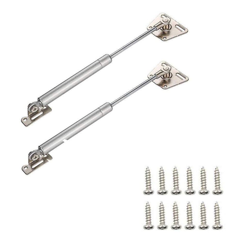 2 Pcs 100N Cabinet Door Hydraulic Hinge Metal Head Lift Support Soft Close &amp; Buffer Telescopic