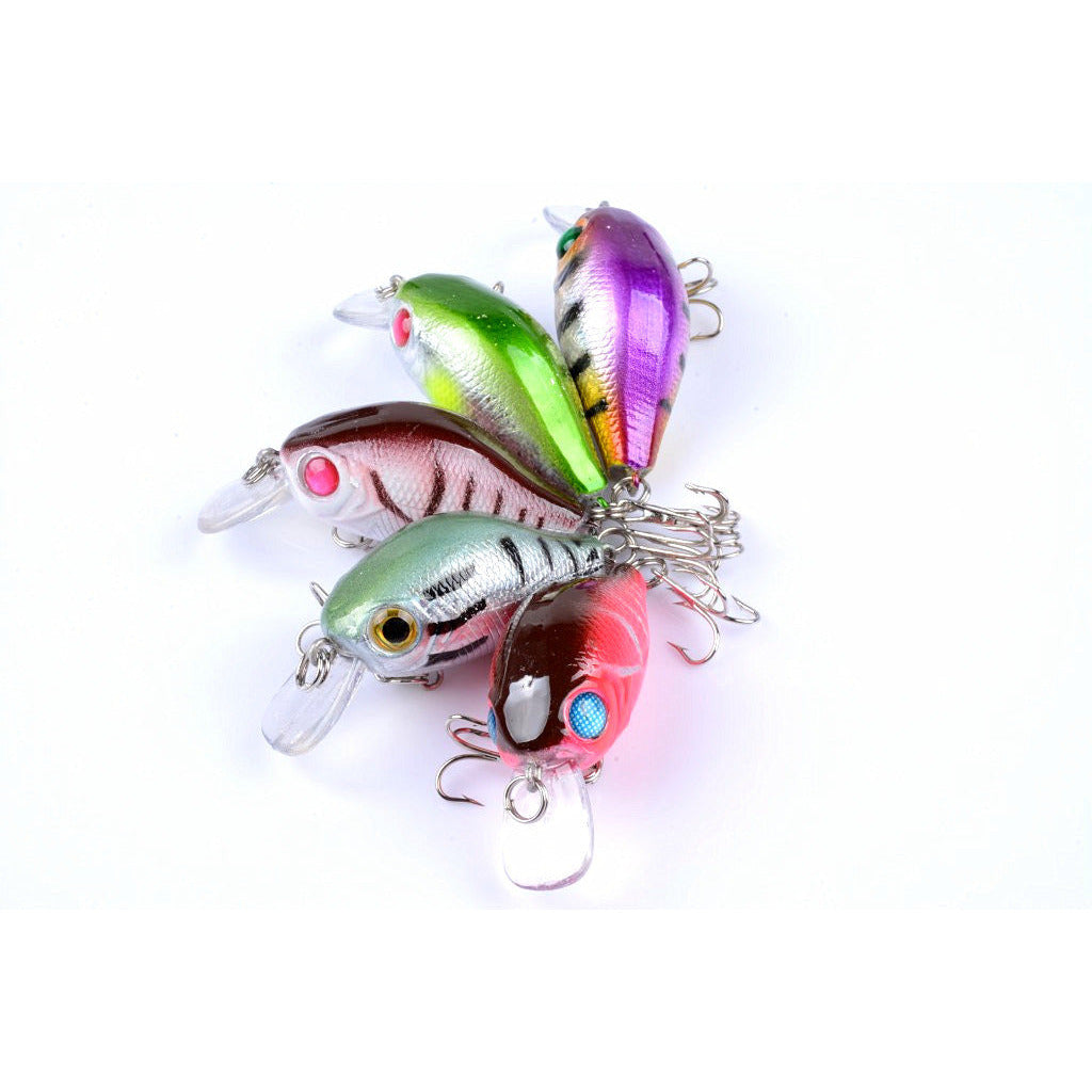 5x 5.5cm Popper Crank Bait Fishing Lure Lures Surface Tackle Saltwater