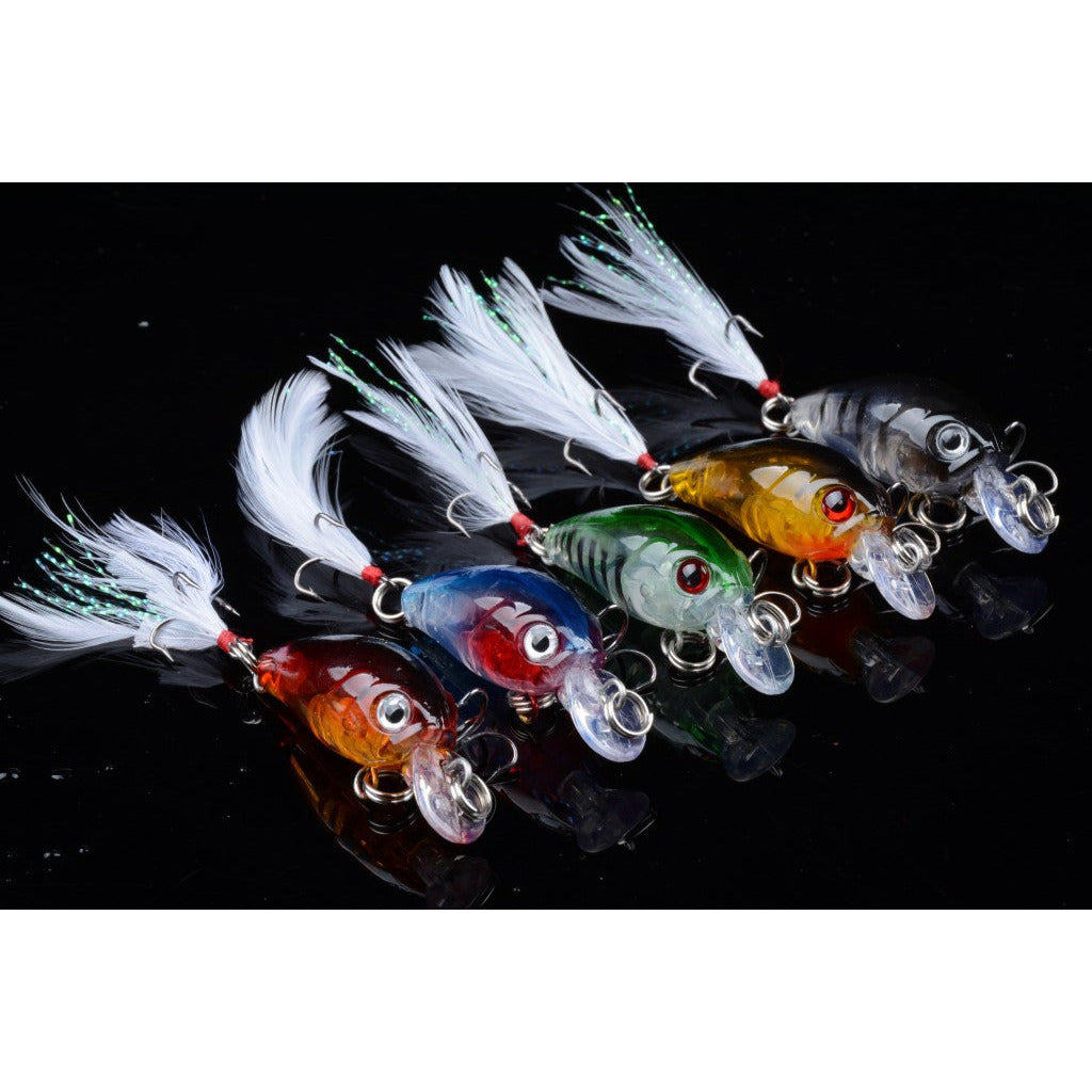 5x 4.5cm Popper Crank Bait Fishing Lure Lures Surface Tackle Saltwater