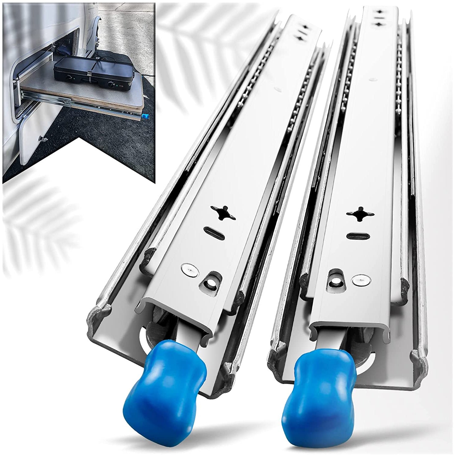 24in Pair 150KG Heavy Duty Drawer Slides Rails Runners Locking Ball Bearing