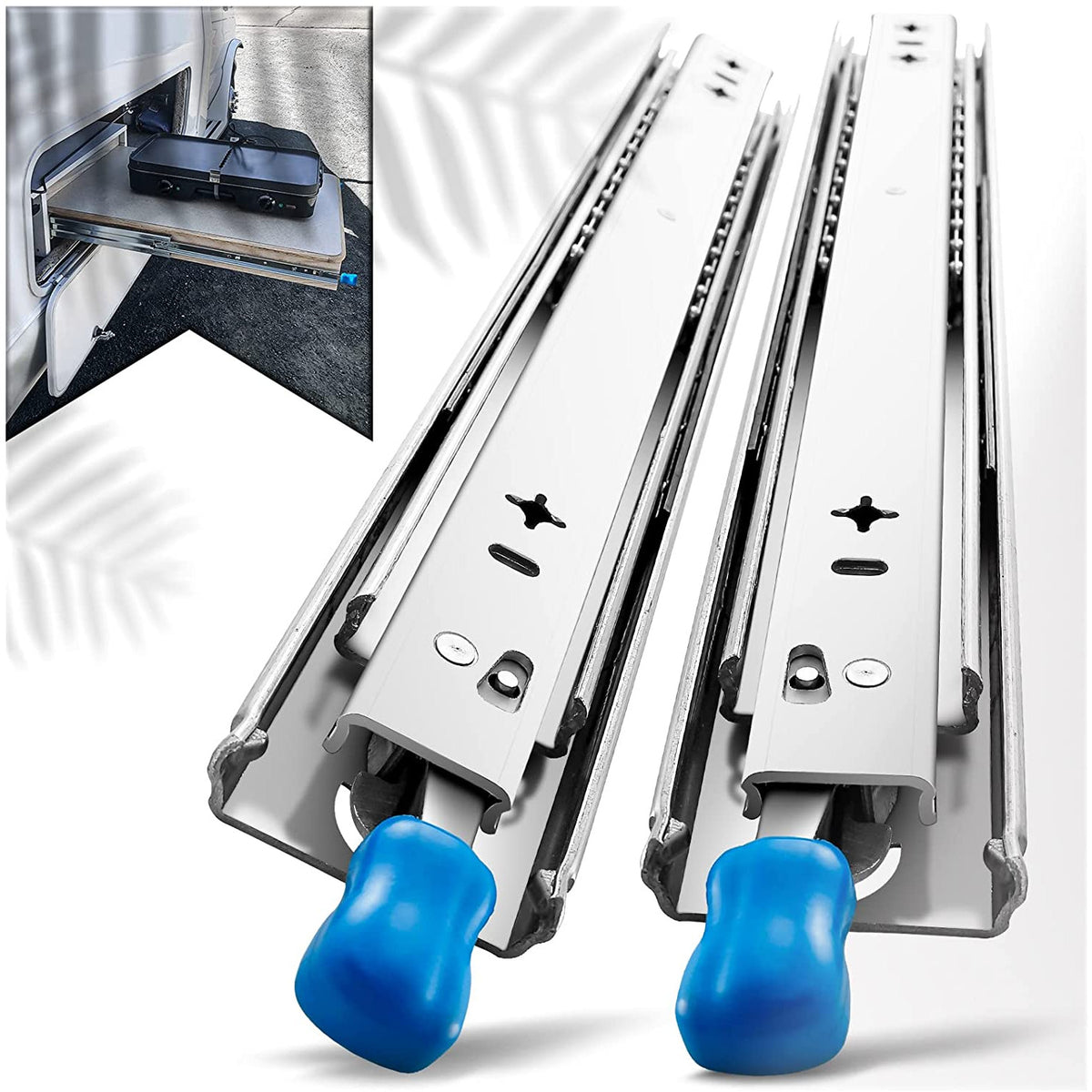 32in Pair 150KG Heavy Duty Drawer Slides Rails Runners Locking Ball Bearing