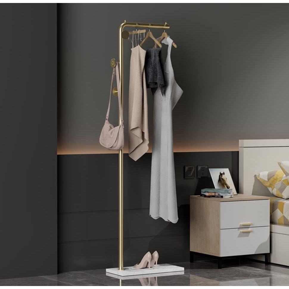 Metal Coat Rack Marble Base Hooks Clothes Coats Bag Tree Hat Display Hanger Stand Organiser
