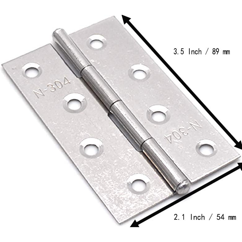 Pack of 6 Hinge 3.5 Inch Stainless Steel Door Hinges Cabinet Door Hinges Furniture