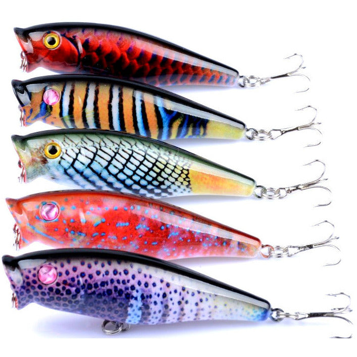 5X 7.5cm Popper Poppers Fishing Lure Lures Surface Tackle Fresh Saltwater