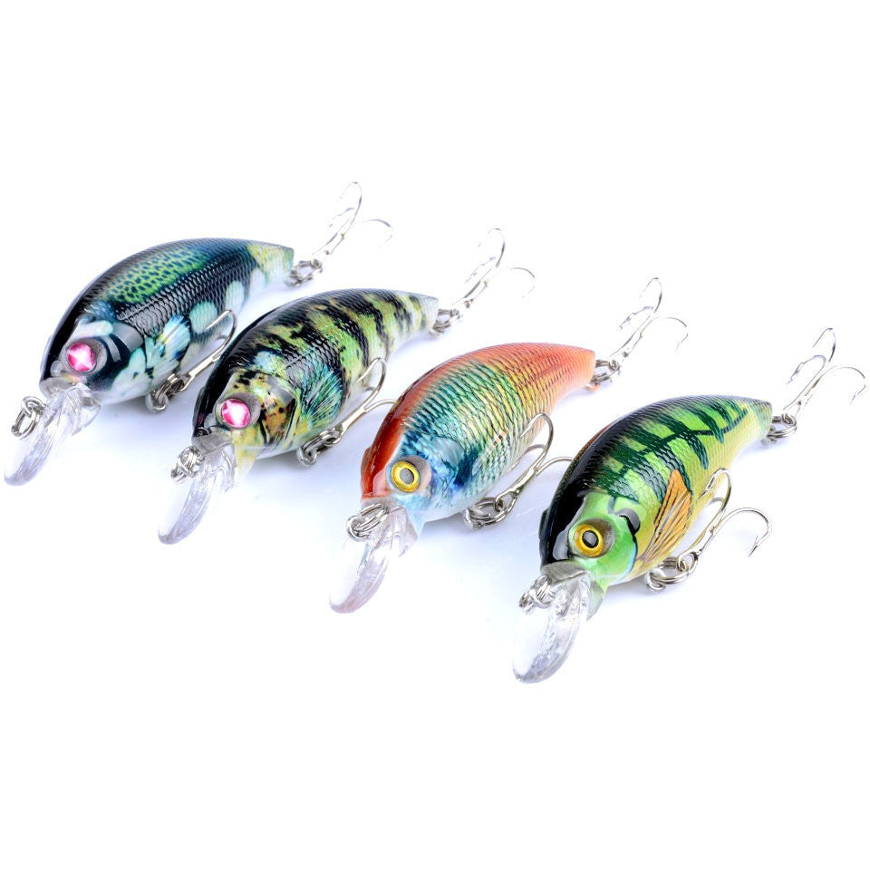 4x 7.5cm Popper Crank Bait Fishing Lure Lures Surface Tackle Saltwater