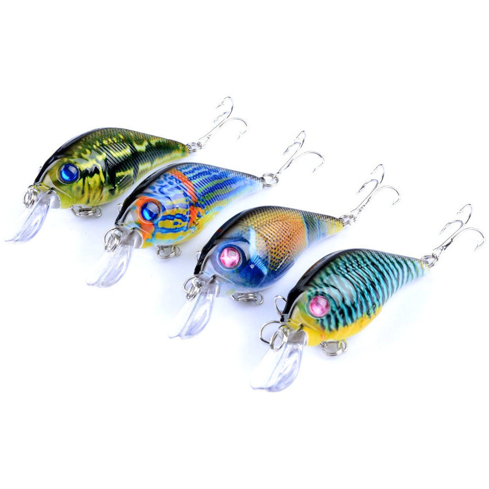 4x 7.5cm Popper Crank Bait Fishing Lure Lures Surface Tackle Saltwater