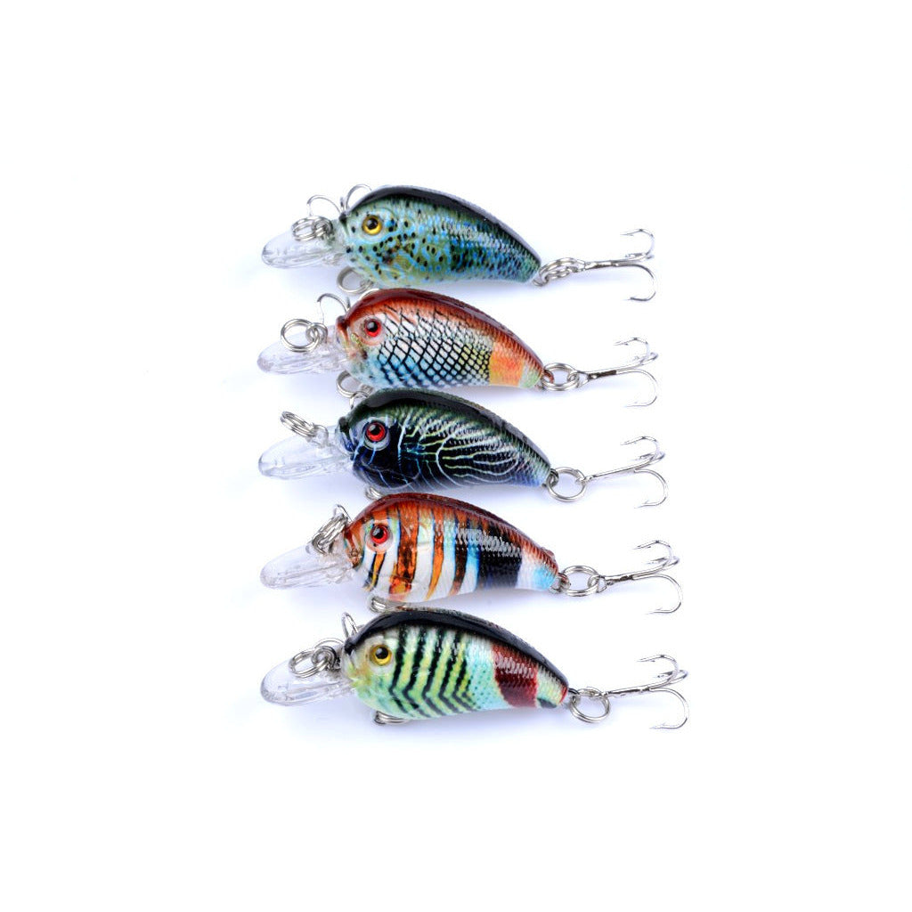 5x 4.5cm Popper Crank Bait Fishing Lure Lures Surface Tackle Saltwater
