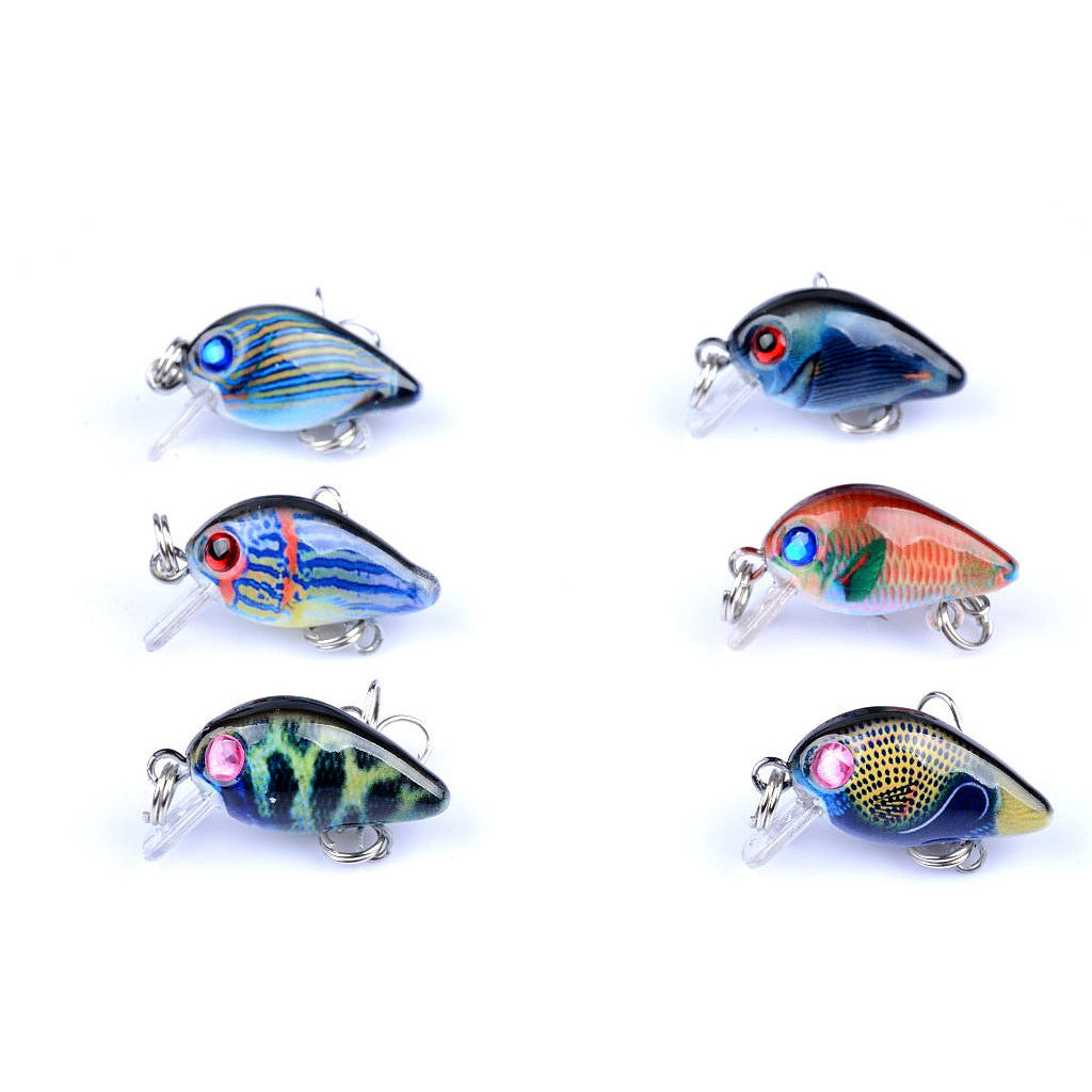 6x 3cm Popper Crank Bait Fishing Lure Lures Surface Tackle Saltwater