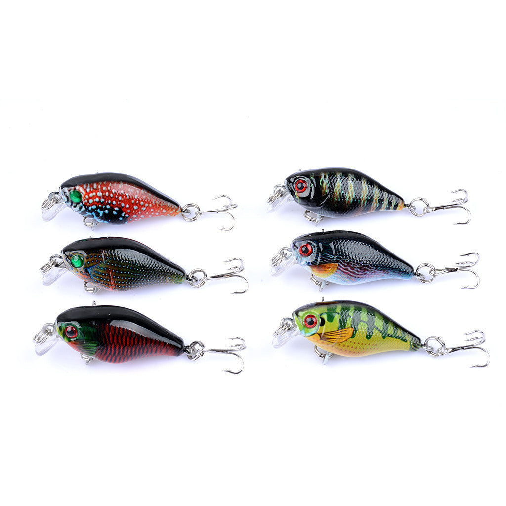 6x 4.3cm Popper Crank Bait Fishing Lure Lures Surface Tackle Saltwater