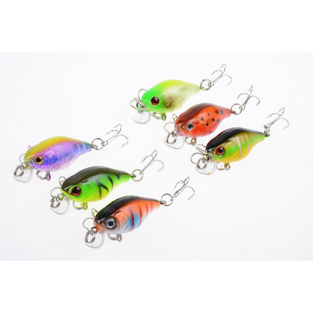 6x 4.5cm Popper Crank Bait Fishing Lure Lures Surface Tackle Saltwater