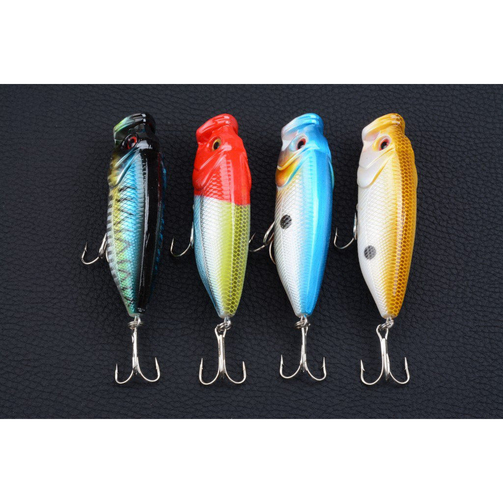 4X 8cm Popper Poppers Fishing Lure Lures Surface Tackle Fresh Saltwater