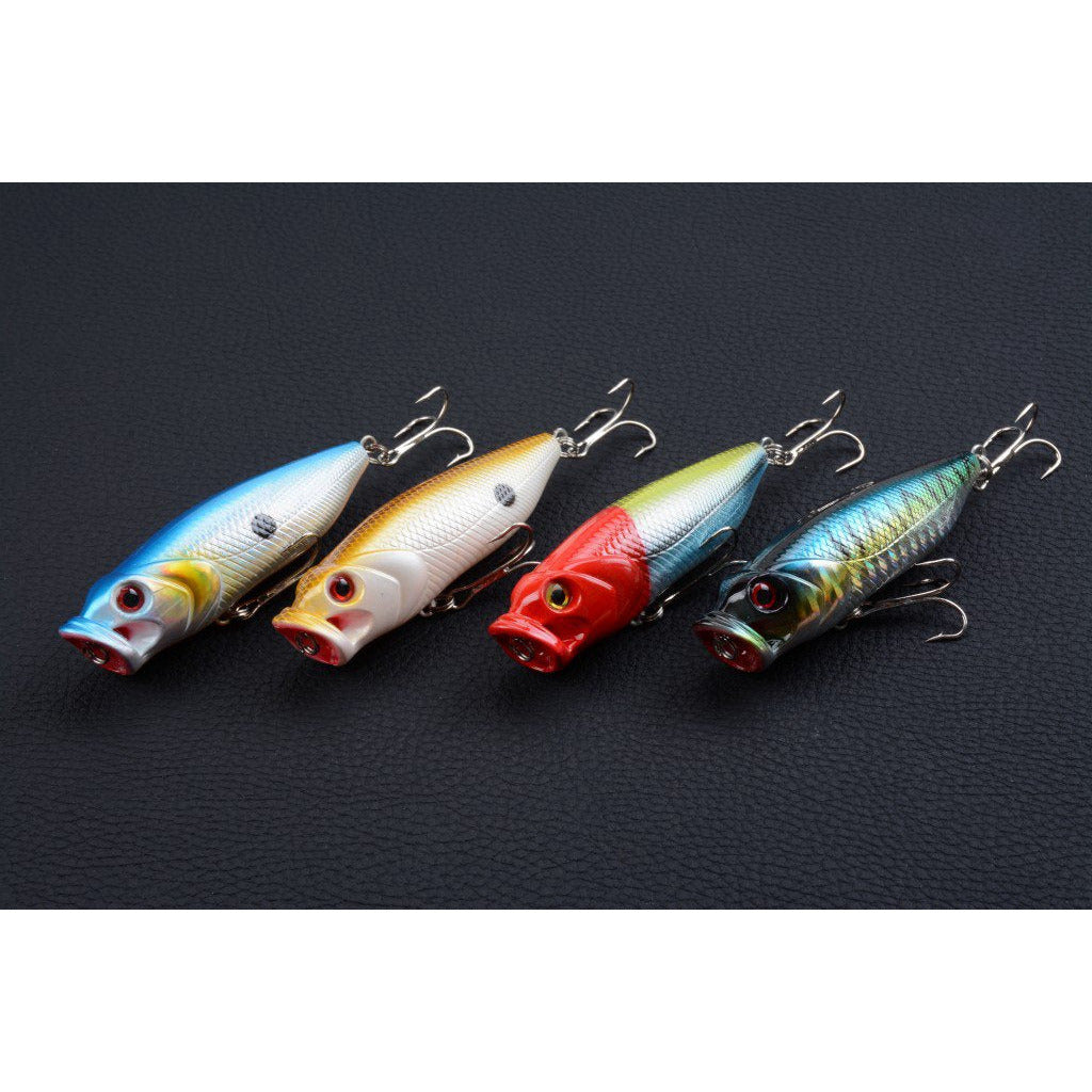 4X 8cm Popper Poppers Fishing Lure Lures Surface Tackle Fresh Saltwater