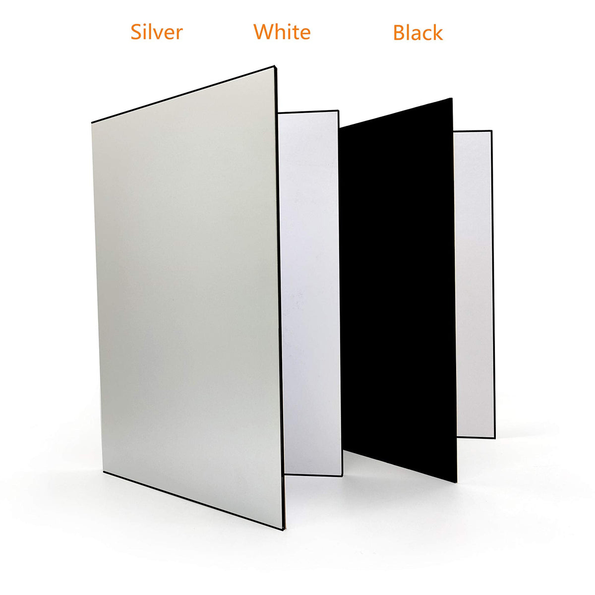 2 Pack A3  3 in 1 Photography Light Reflector Cardboard Light Diffuser Board Black, Silver, White