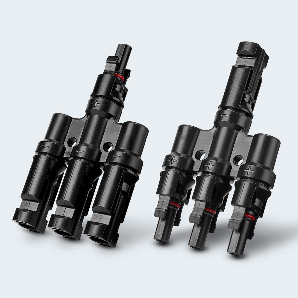 1 Pair 3 To 1 3 branch Waterproof T Branch Cable Connectors Solar PV Panel Connector Male &amp; Female