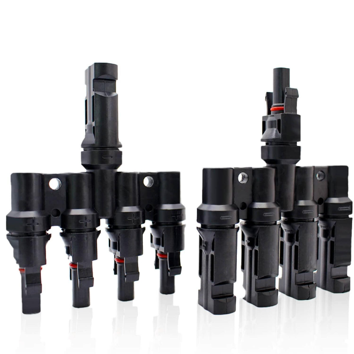 1 Pair 4 To 1 4 branch Waterproof T Branch Cable Connectors Solar PV Panel Connector Male &amp; Female