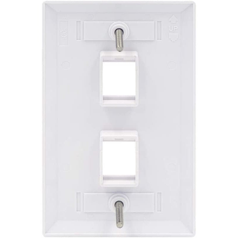 2 Port QuickPort outlet Wall Plate face plate, two Gang White