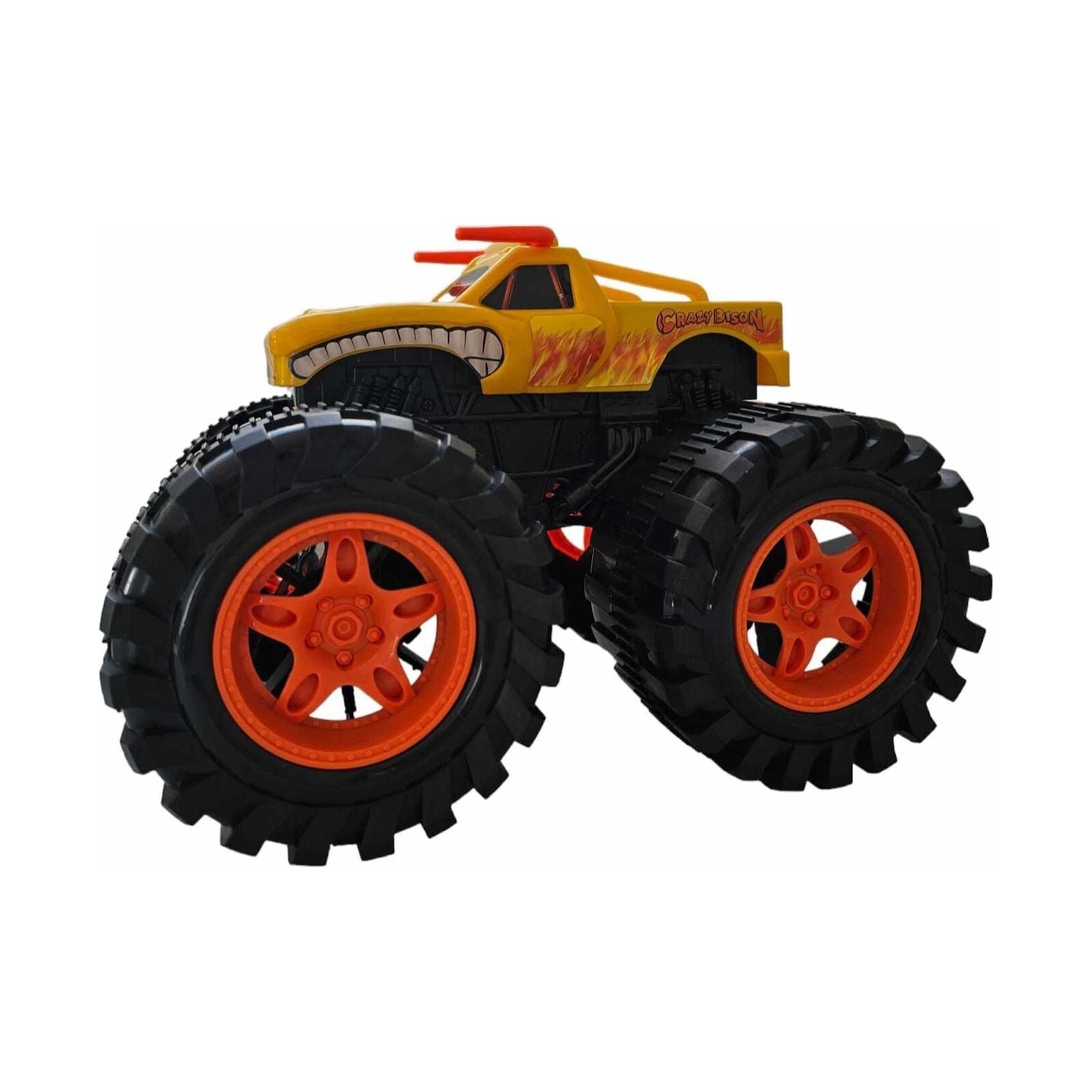 Friction Powered Yellow Bison Monster Truck for Children 1:16 Scale 3+
