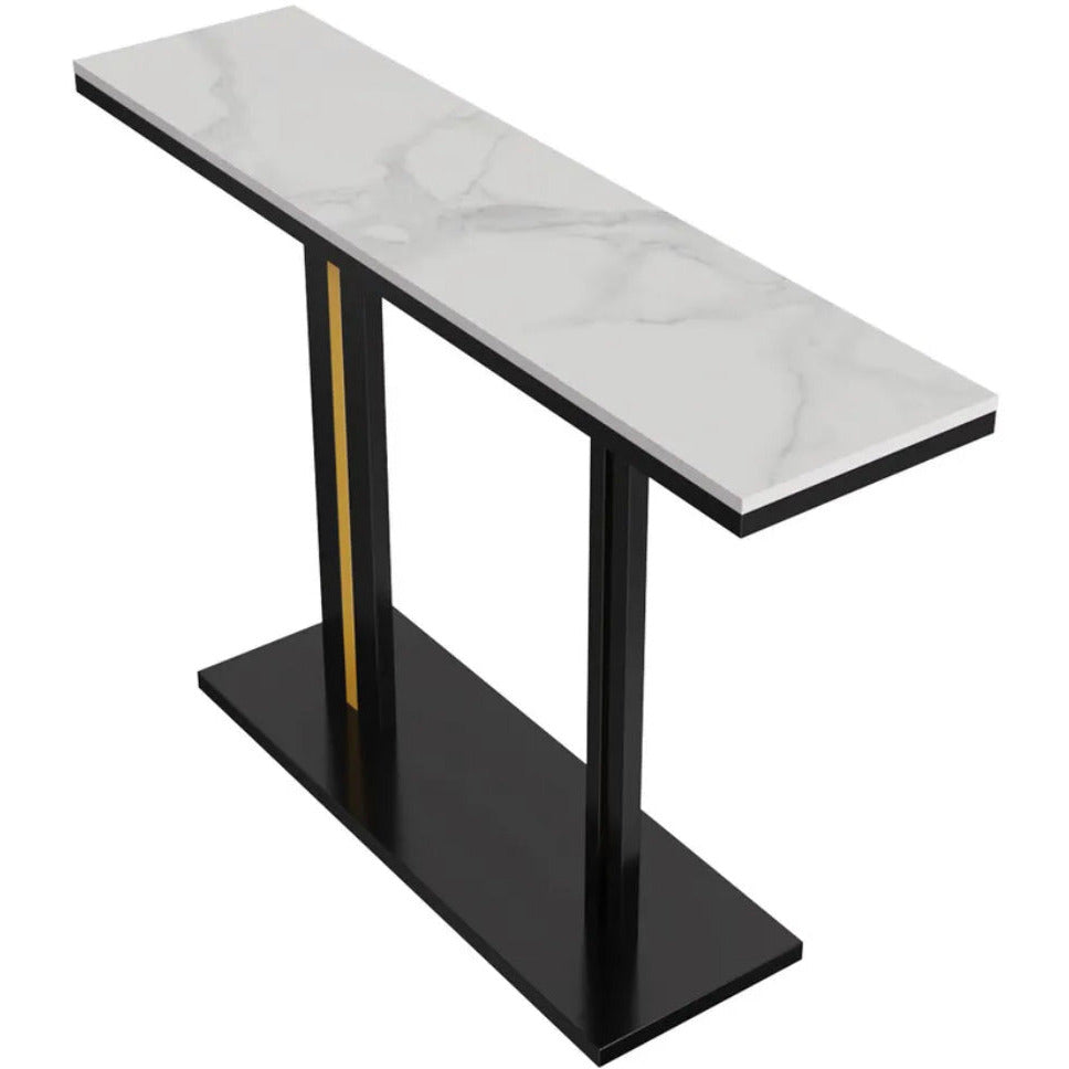 Interior Ave - Pandora Stone Marble Console - Marble &amp; Black