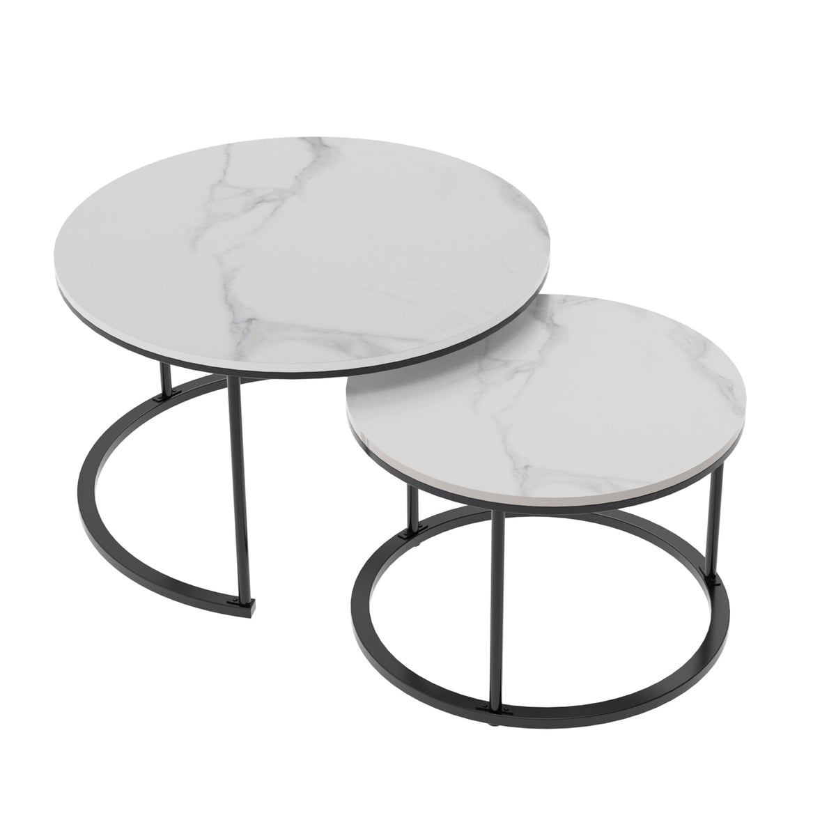 Interior Ave The Exec Nested Coffee Table Set - White &amp; White