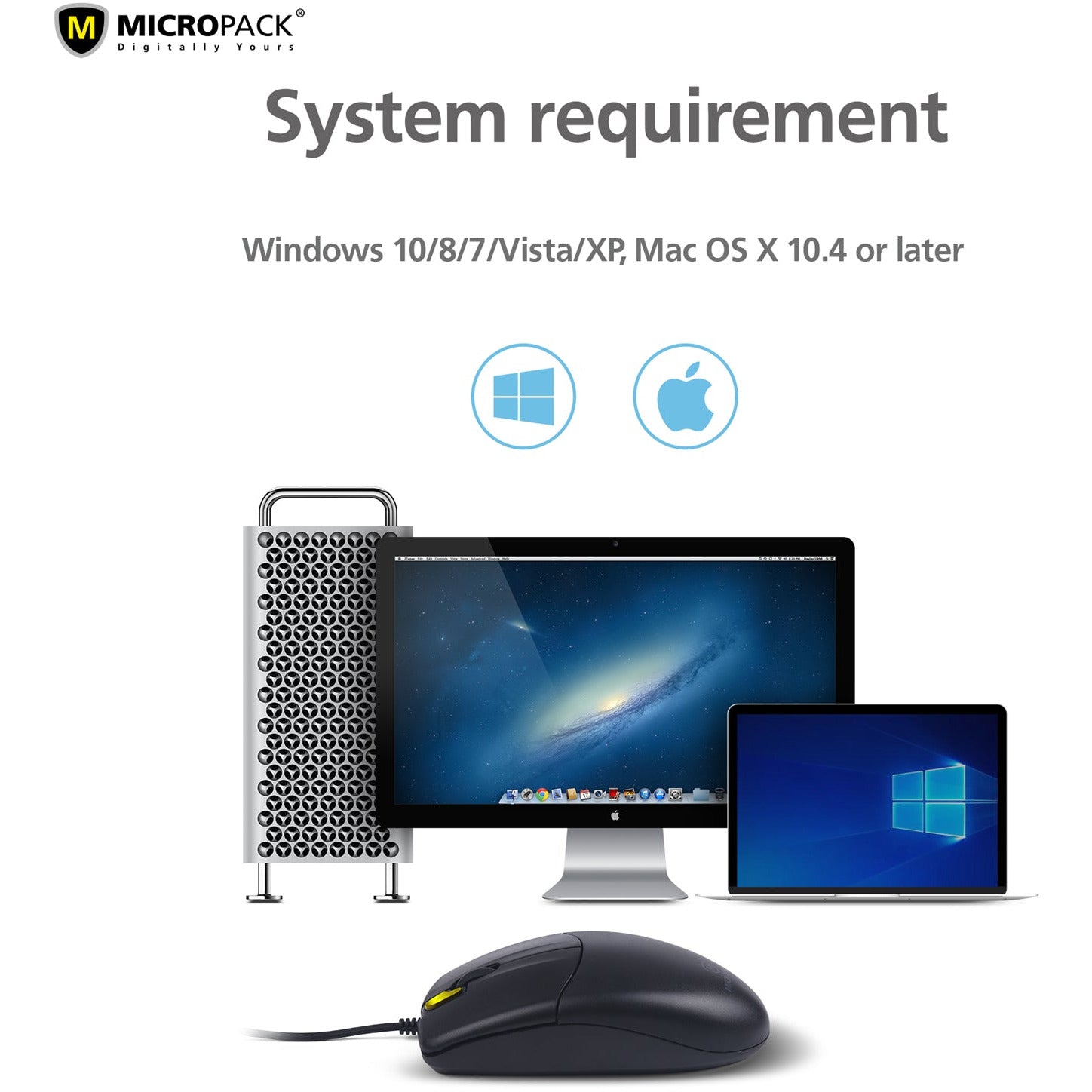 Wired Optical Mouse Computer PC Laptop Mac USB 2.0 Plug and Play