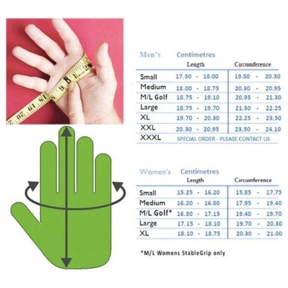 Awezingly Power Touch Cabretta Leather Golf Glove for Men - White (L)