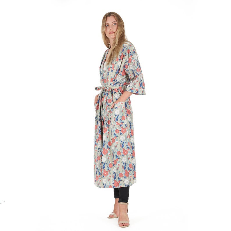 Linen Connections Frida Cotton Kimono Bathrobe Valentines Day Gift Turkish Cardigan Nightwear Dressing Gown Beach Bikini Summer CK30