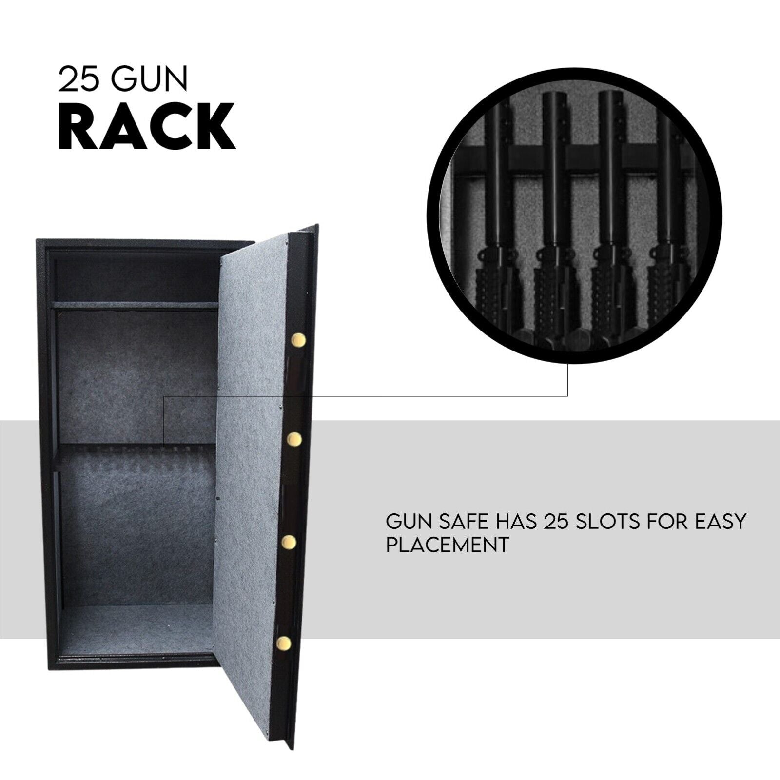 25 Gun Safe Firearm Rifle Storage Lock box Steel Cabinet Heavy Duty Locker