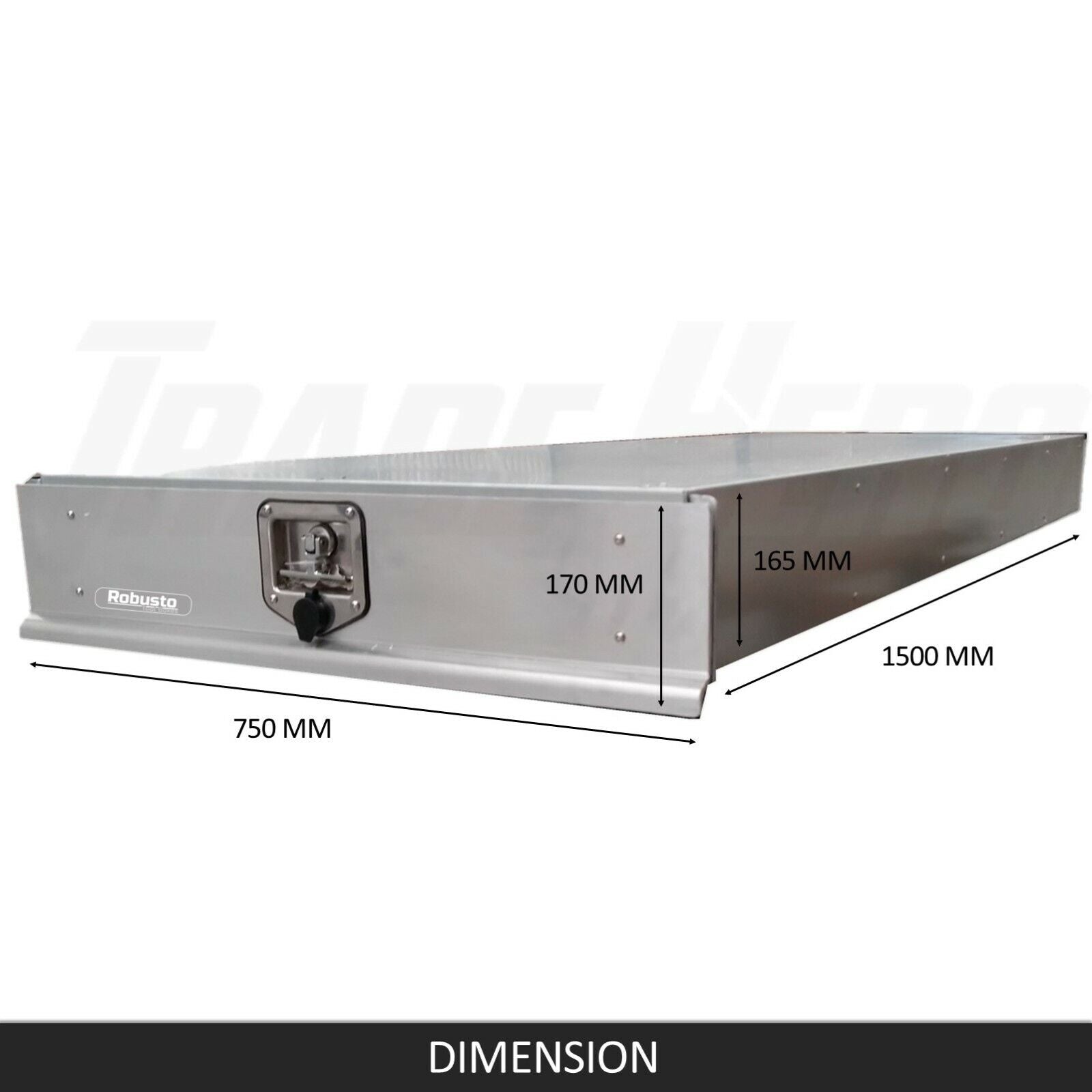 Under Tray Tool Box Trundle Drawer 1500 mm UTE Drawer Dual Extra Cab Toolbox