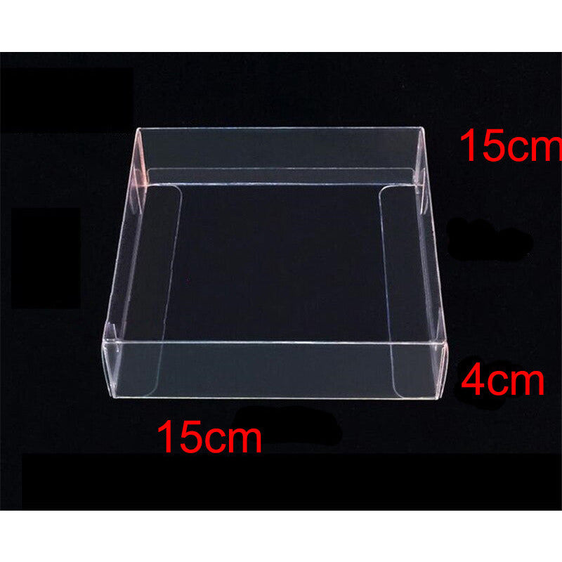 10 Pack of 15*15*4cm Clear PVC Plastic Folding Packaging Small rectangle/square Boxes for Wedding Jewelry Gift Party Favor Model Candy Chocolate Soap Box