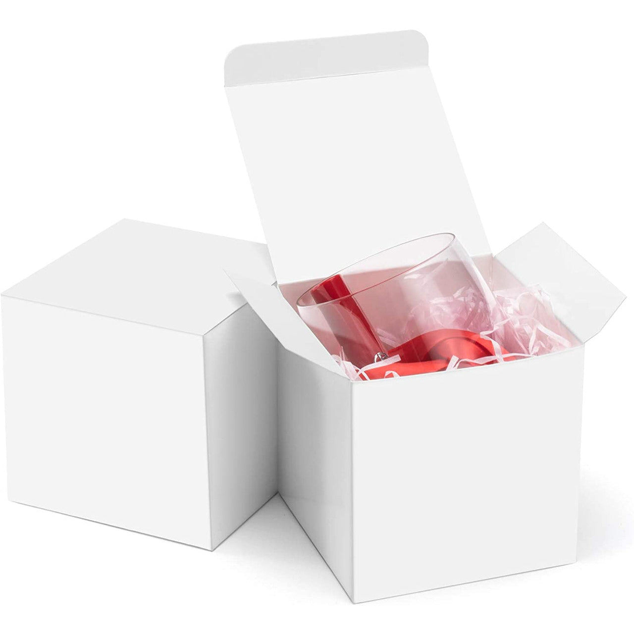 10 Pack of White 5cm Square Cube Card Gift Box - Folding Packaging Small rectangle/square Boxes for Wedding Jewelry Gift Party Favor Model Candy Chocolate Soap Box