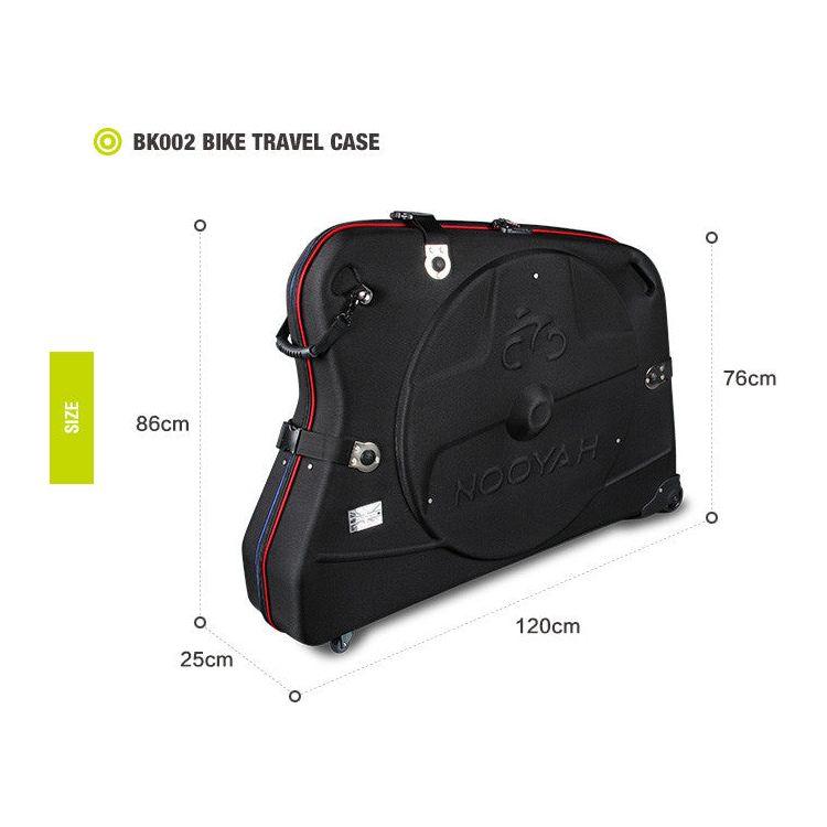 NOOYAH Bike Hard Shell Travel Case EVA Mountain MTB ebike Road Bike 700c Gravel Bike Tourer- BK002 in Black