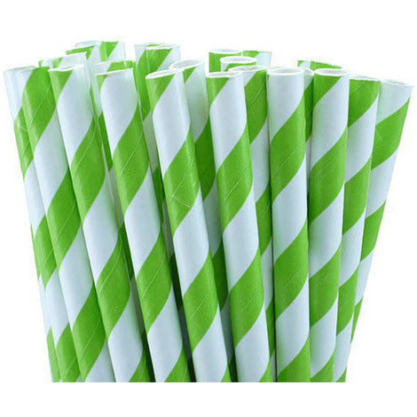 50 Pack Green White Drinking Straws Biodegradable Eco Paper Birthday Party Event Bistro Bar Cafe Take Away