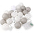 1 Set of 20 LED Grey White 5cm Cotton Ball Battery Powered String Lights Gift Home Wedding Party Bedroom Decoration Outdoor Indoor Table Centrepiece