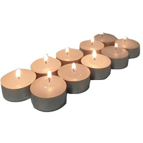Large Tealight Candles 6cm Wide in silver foil cup  10 in a pack - Party Event Wedding BBQ Dinner Romantic Ambience Decor