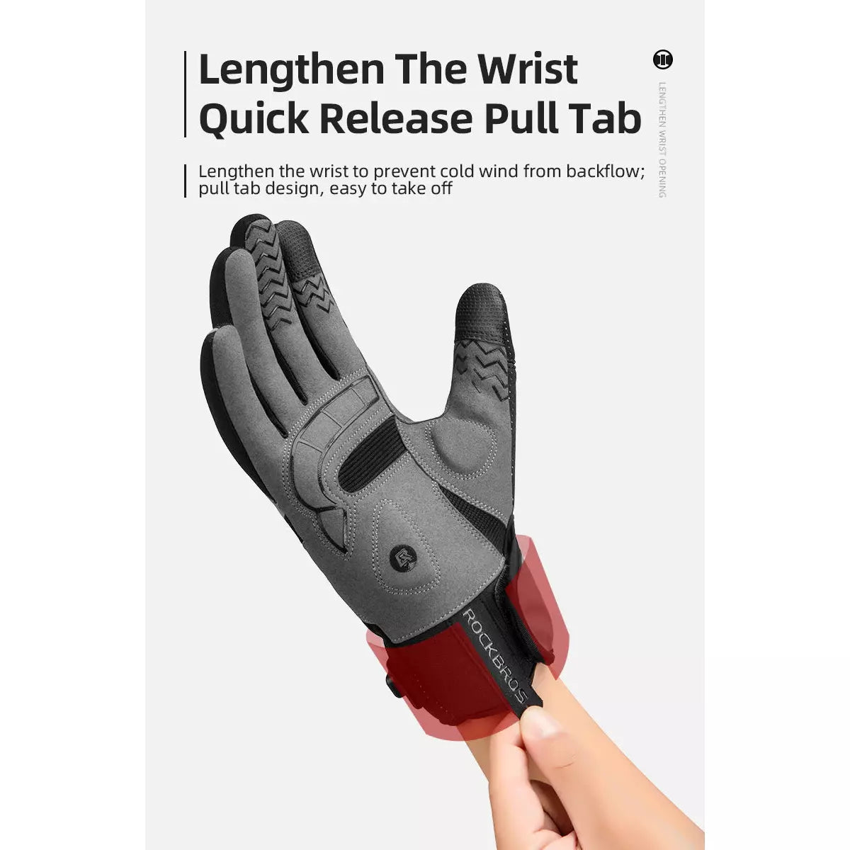 MTB Heated Gloves Large for Mountain Road Bike Breathable Winter Autumn Cycling Camping Running Outdoor Sport Rockbros