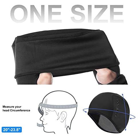 Helmet Fleece Inner Liner Cycling Skull Cap Winter Thermal MTB Mountain Cycling Cap for Men Women Headwear for Running Skiing & Winter Sports BLACK Rockbros