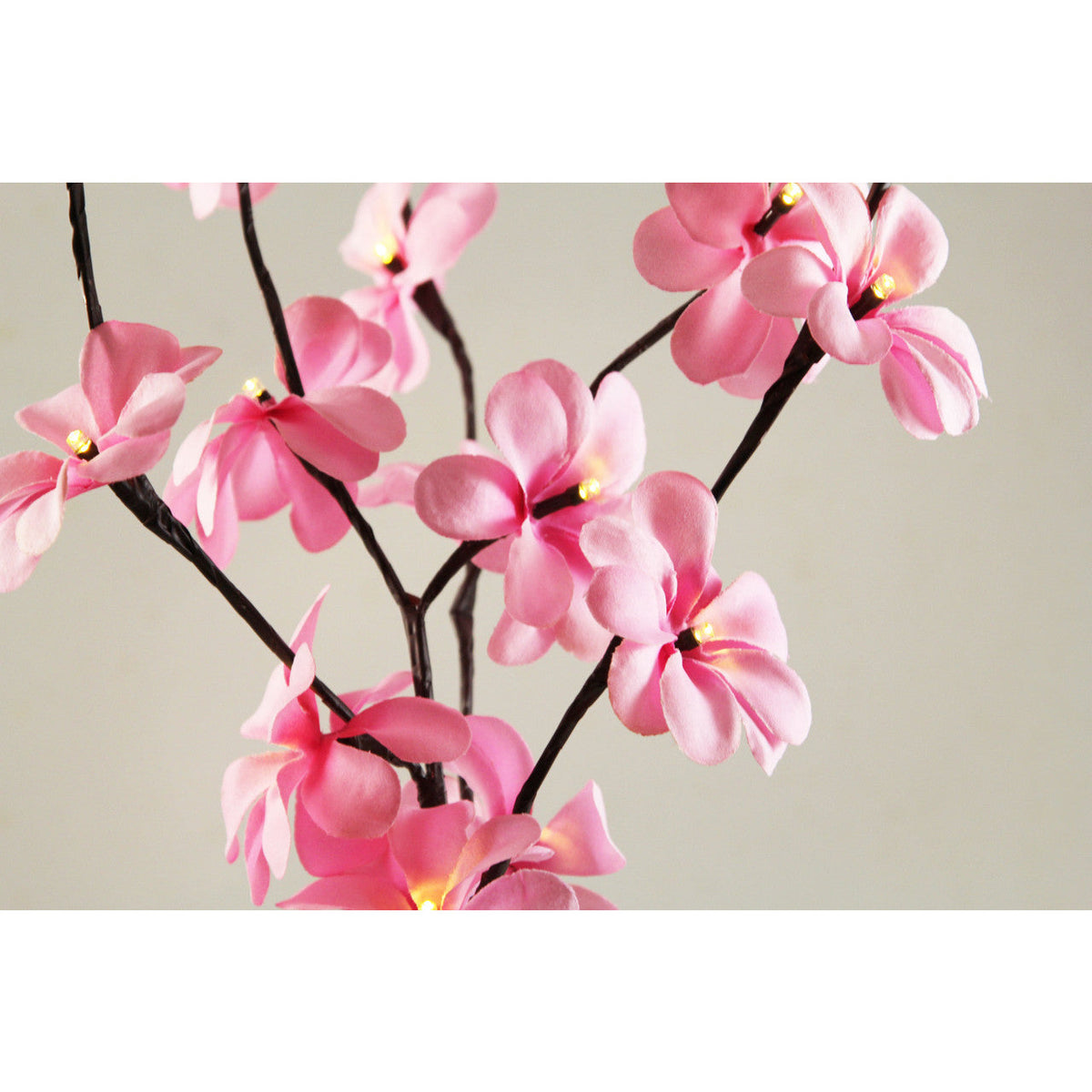 1 Set of 50cm H 20 LED Pink Frangipani Tree Branch Stem Fairy Light Wedding Event Party Function Table Vase Centrepiece Decoration Girl Bedroom