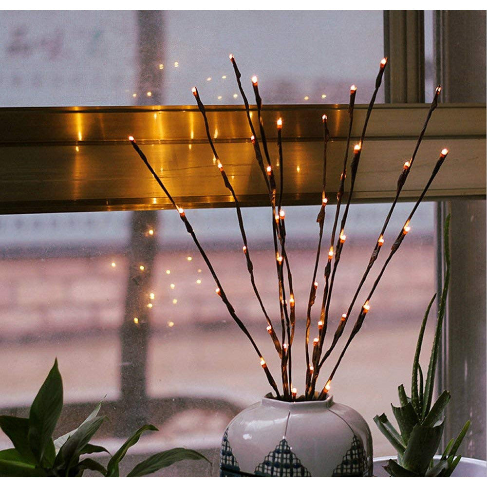 LED Light Bunch Stem - Warm White BATTERY fairy lights - 50cm high 20 bulbs/petals