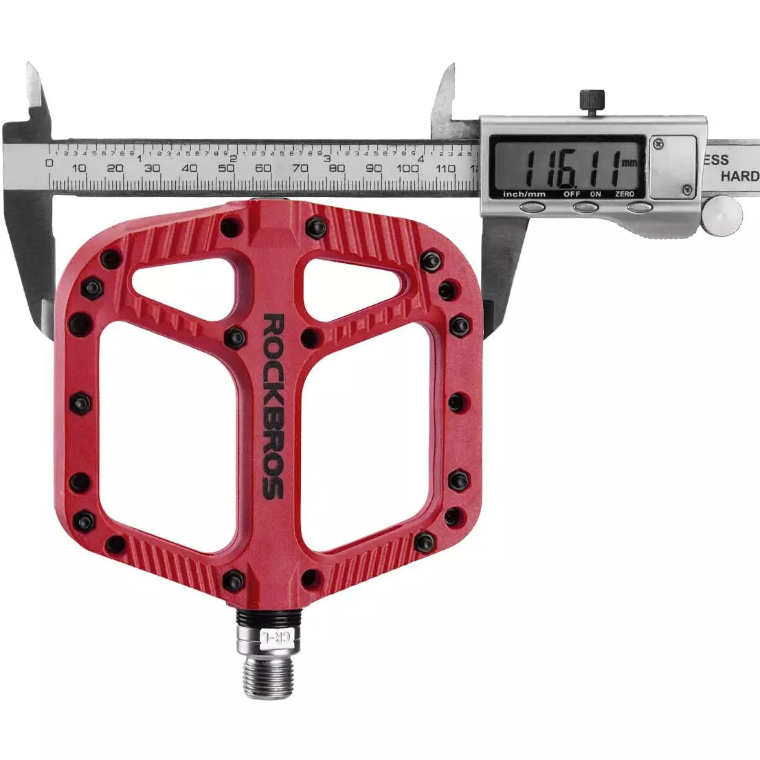 Extra Large MTB Flat Pedal Orange Nylon Composite 208g Stud Pin Grips RED Rockbros