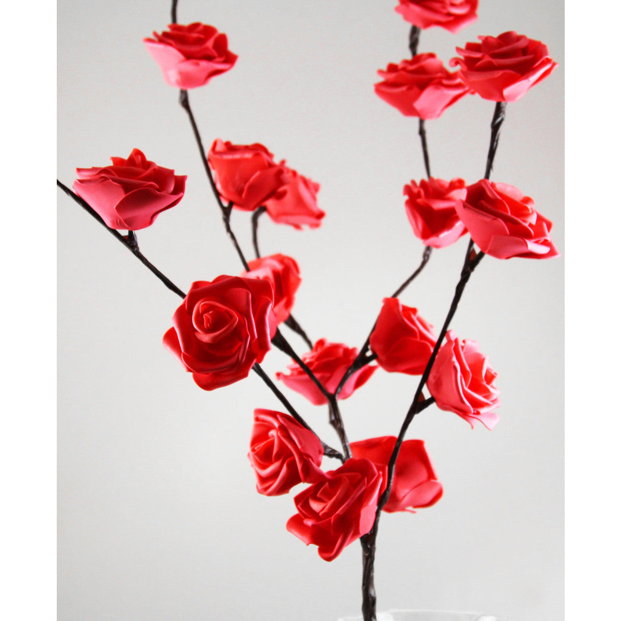 1 Set of 50cm H 20 LED Red Rose Tree Branch Stem Fairy Light Wedding Event Party Function Table Vase Centrepiece Decoration