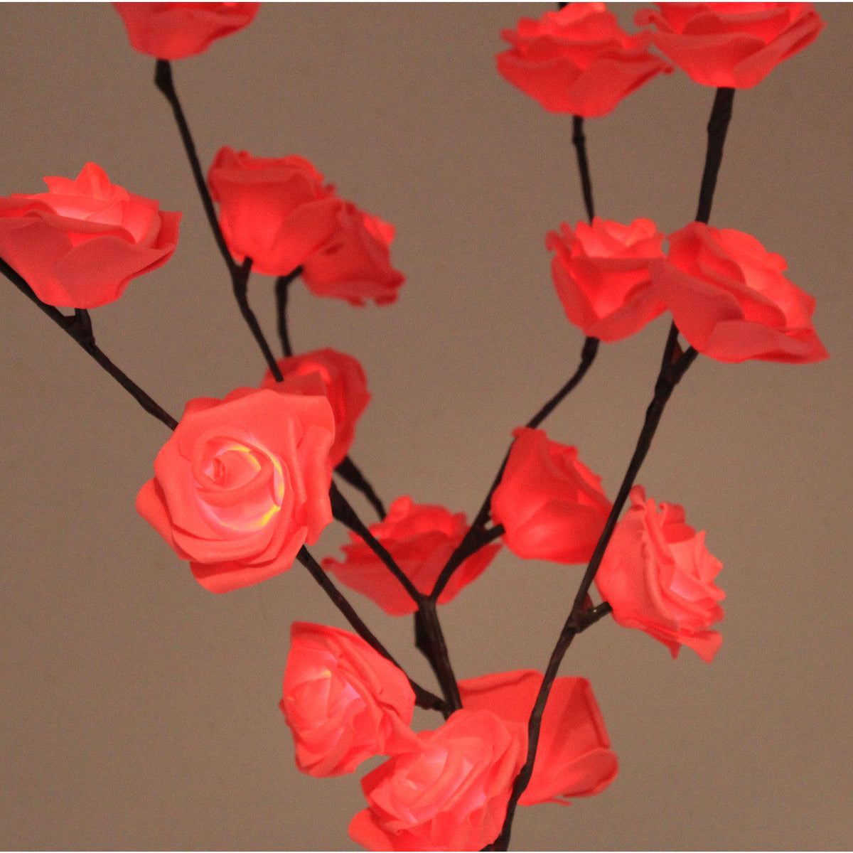 1 Set of 50cm H 20 LED Red Rose Tree Branch Stem Fairy Light Wedding Event Party Function Table Vase Centrepiece Decoration