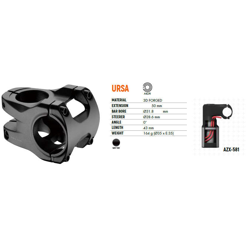 Satori URSA AICR 31.8mm Universal Cable Stem MTB Mountain Bike