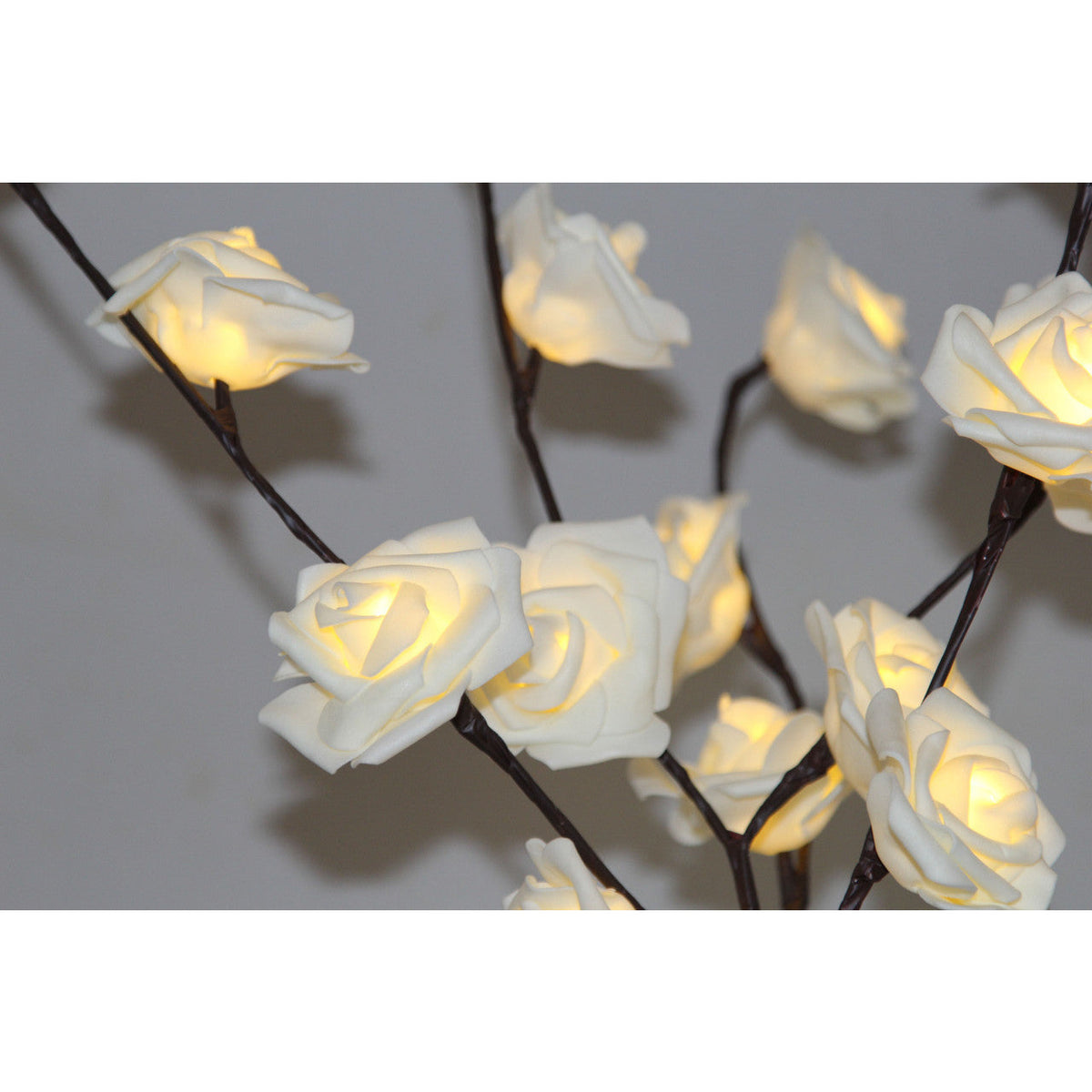 1 Set of 50cm H 20 LED White Rose Tree Branch Stem Fairy Light Wedding Event Party Function Table Vase Centrepiece Decoration
